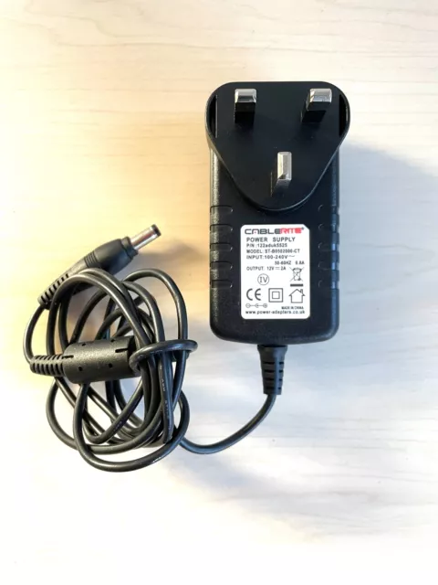 Cablerite Power Supply 122aduk5525 ST-B0502000-CT 12V 2A Adaptor UK Plug 100-240