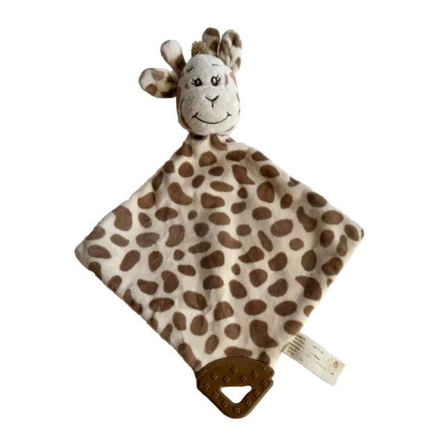 Giraffe Lovey Comforter Security Blanket Brown Cream Plush Soft Baby Teether Toy