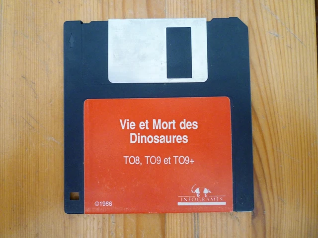 Jeu Disquette Thomson TO8 – Vie Et Mort Des Dinosaures Par Infogrames (État Correct)