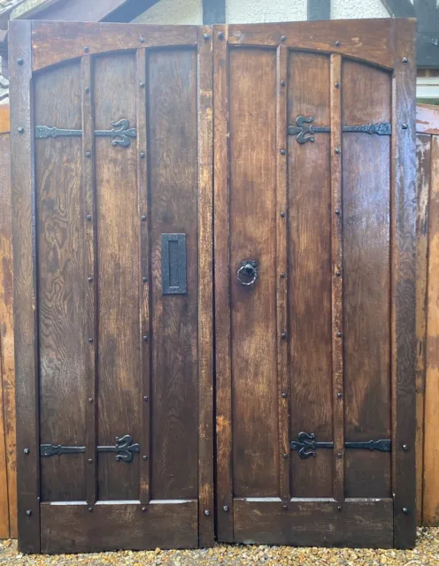 Oak Double Doors French Doors Antique Pair Of Doors Church Doors Gothic