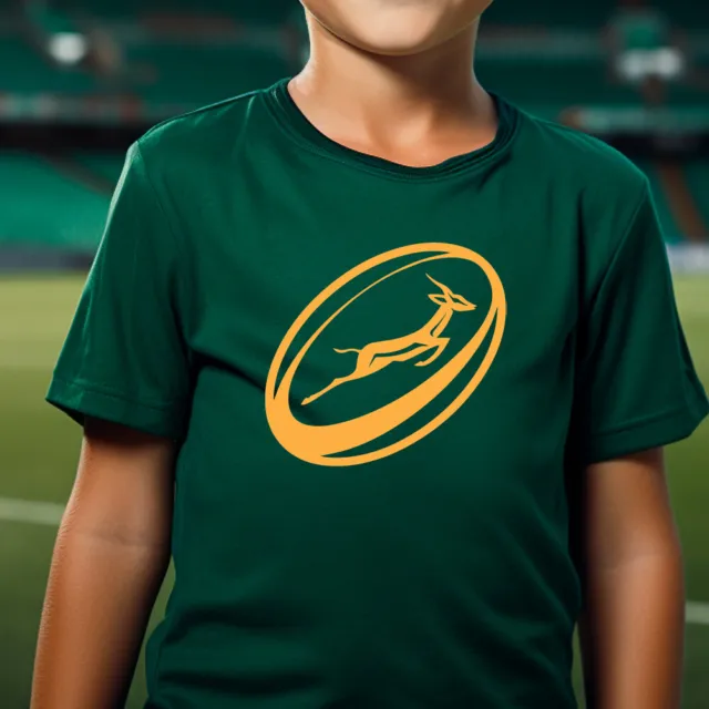 Kids Springbok Rugby Ball T-shirt South Africa African Cricket Birthday Gift Top