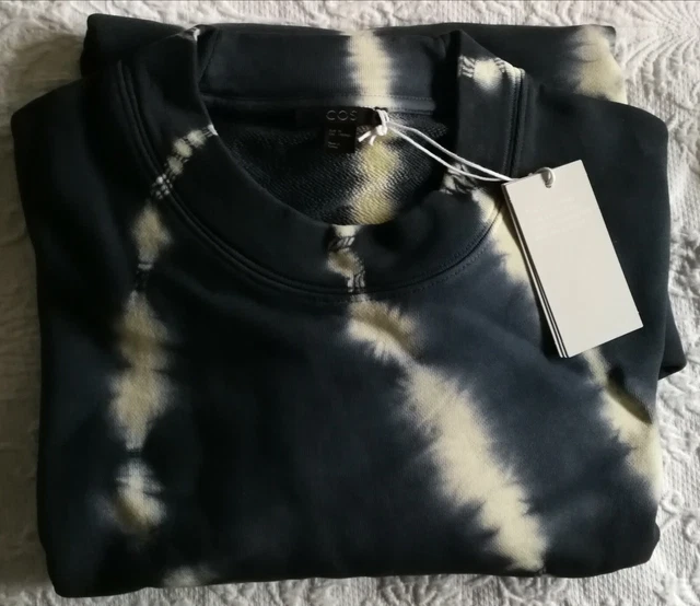 COS TIE DYE Sweatshirt Oversized Top Pure Cotton Navy Blue Size M L New  £52.00 - PicClick UK