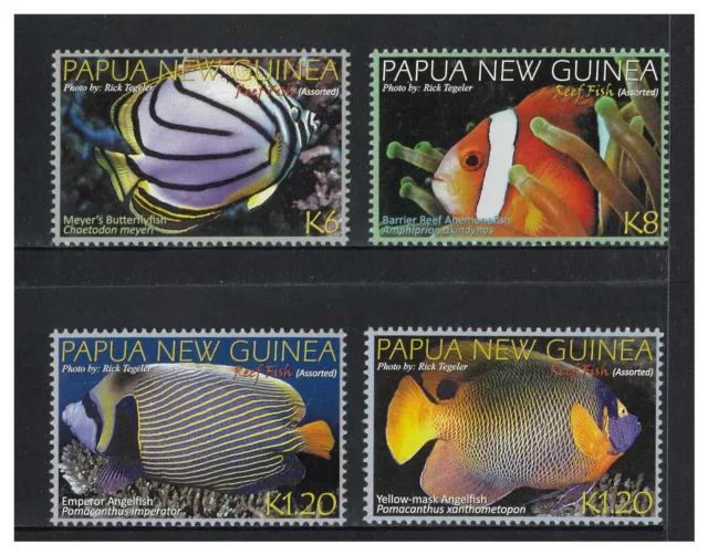2012 Papua New Guinea - Reef Fish - Set of 4 - MNH