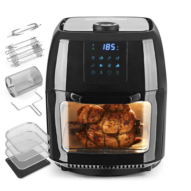 Friteuse Air Fryer 9L - XXL Avec Fenêtre - Friteuse à Air, 1800W, 8 En 1 Recettes