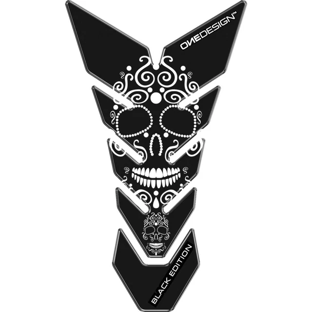Tank Pad Protector Resin Black Skull for Harley Davidson Dyna Low Rider