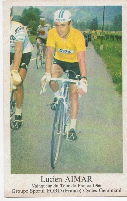 CYCLISME LUCIEN AIMAR En Maillot Jaune Tour De France 1966 EUR