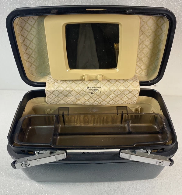 Vintage 1983 Samsonite Profile II Blue Green Travel Makeup Case Luggage - No Key