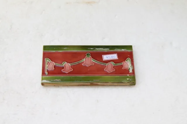 Japan antique art nouveau vintage majolica border tile c1900 Decorative NH4380 12