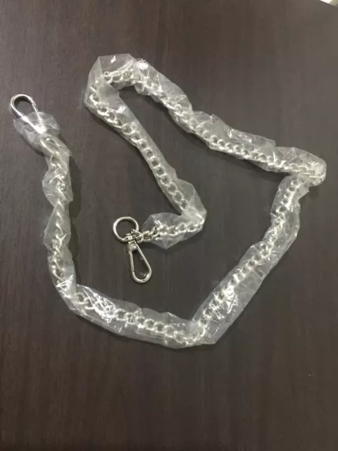 silvre chain with clips handbag wallet chain anything chain with clamps 90cms