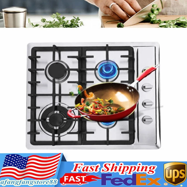 4 BURNERS GAS Stove Cooktop Stainless Steel BuiltIn Natural Gas Hob
