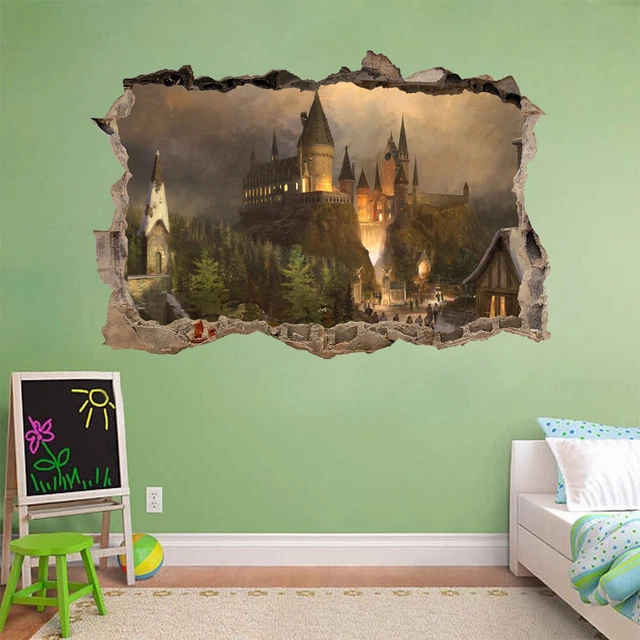 HARRY POTTER HOGWARTS 3D Smashed Hole Decal Wall Sticker Decor Art ...