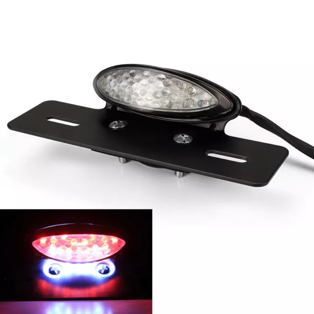 Motorcycle Led Brake Tail Light Turn Signal License Plate Mount For Cafe Racer H