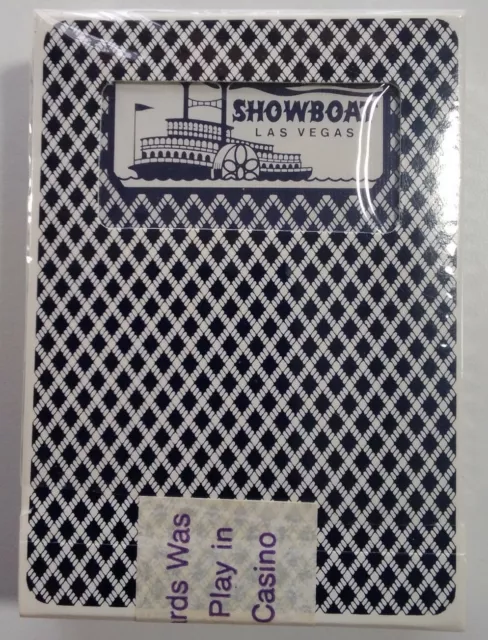 Playing Cards Showboat Casino Vintage Original Las Vegas NV Blue Steamboat Bee