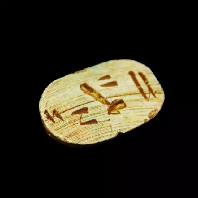Rare Antique Faience Scarab Beetle Amulet Figurine Ancient Egyptian