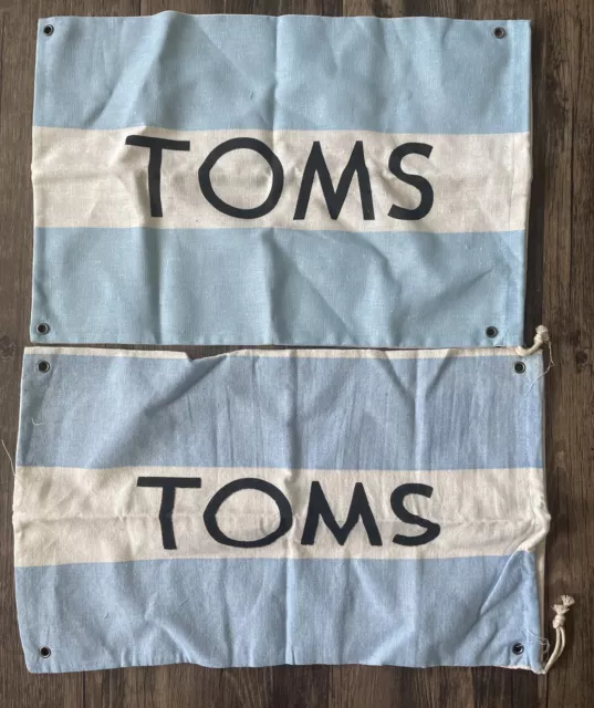 Toms Shoe Bag New 14.5" X 10" Draw String Closure Lot Of 2