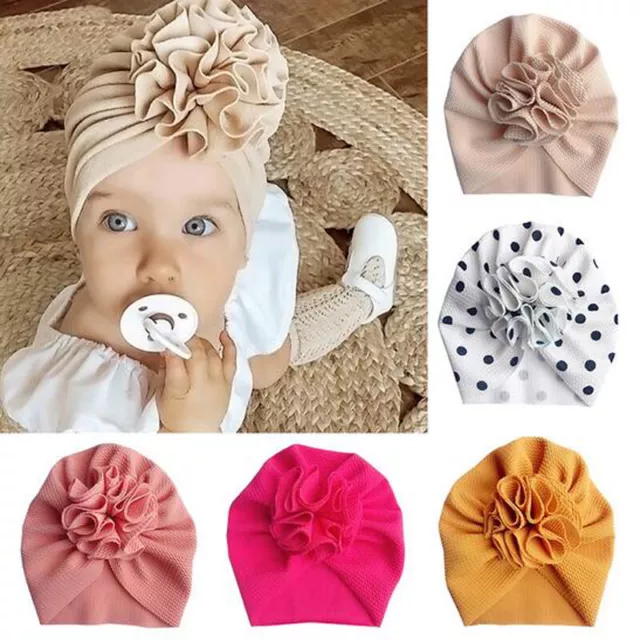 Flower Baby Hats Baby Girl Bonnet For Newborn Kids Beanies Turban Hat Headwrap