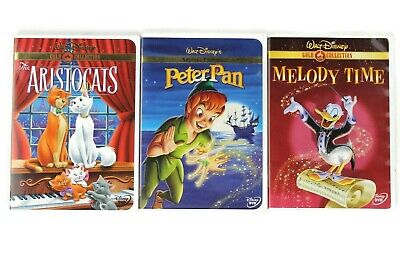 Disney Gold Collection DVD Lot / The Aristocats, Melody Time, Peter Pan