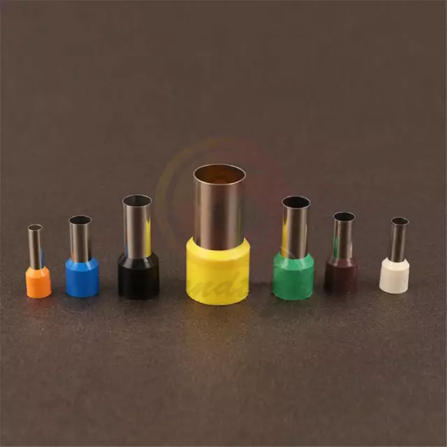 1000pcs E10-12 7 AWG 10mm² Insulated Cord End Terminal Wire Ferrules