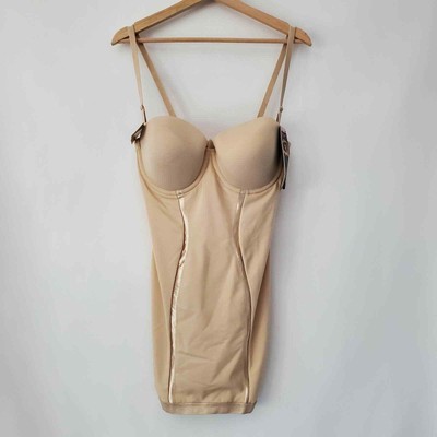MAIDENFORM Nude Lift Easy-Up Strapless Full Slip Firm Control Womens 36D
