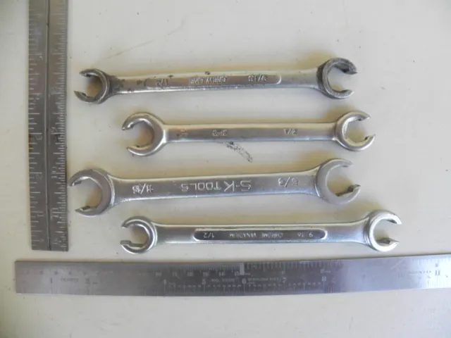 Vintage LOT of 4  Open End PIPE Wrenchs -   Various Sizes