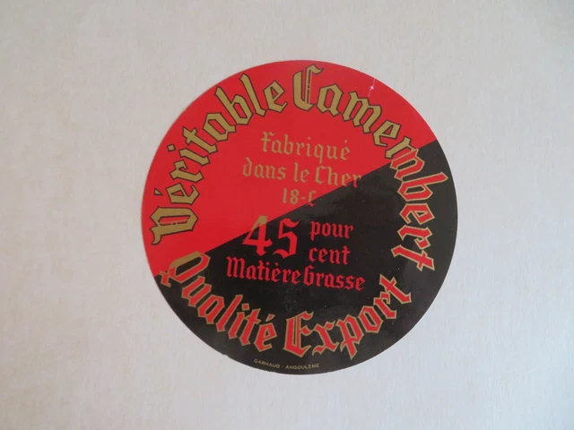 Etiquette de fromage  Véritable Camembert Qualité Export