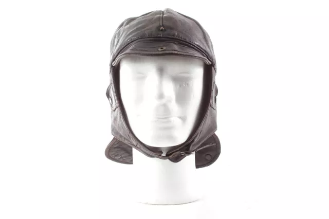 Vecchio Cappa Pilota Pelle Lw WH WK2 Reichsbetriebsnummer Cuffia