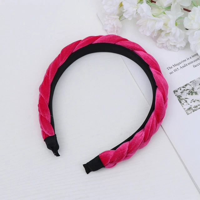 Fascia da donna lanugine ampia turbante intrecciata capelli imbottita