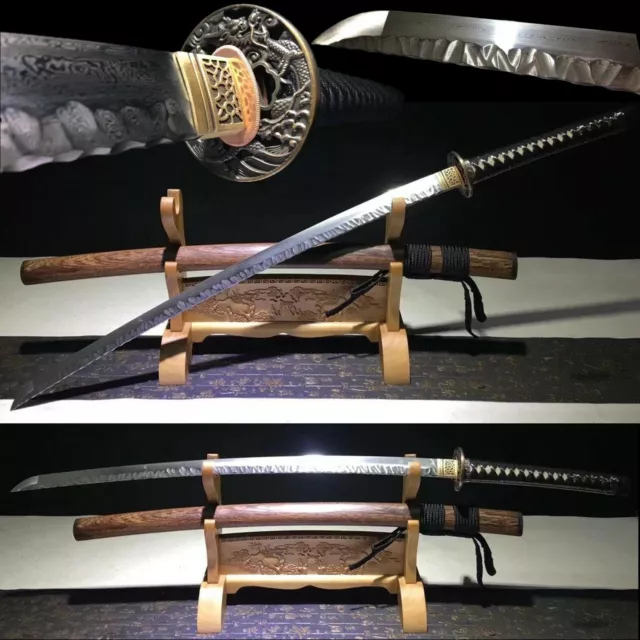 Hand Forged Damascus Folded Steel Japanese Samurai Katana Battle Ready Sharp *