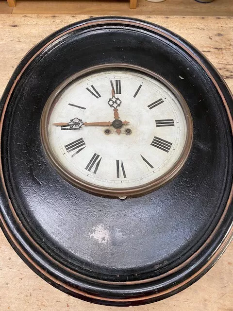 Impressive French or Italian 19th Century Large Toleware Wall Clock