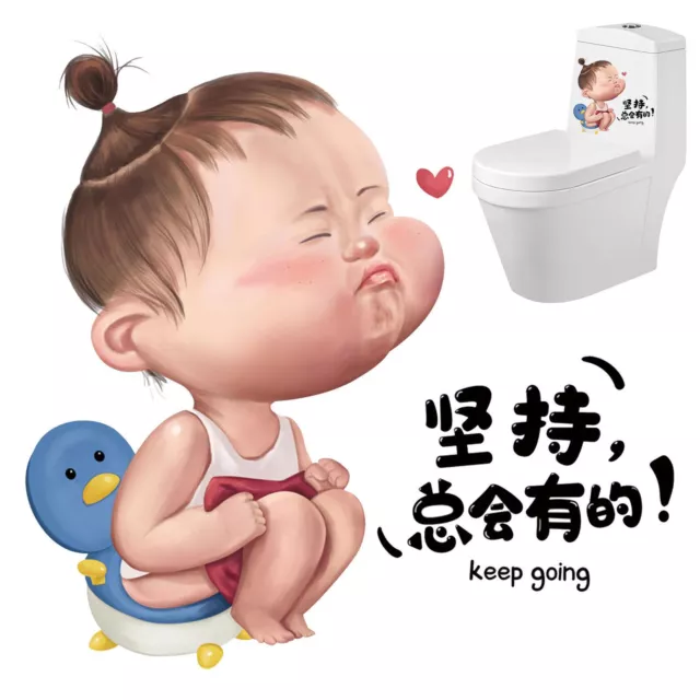 1pcs Funny toilet sticker toilet bathroom waterproof self sticker cartoon