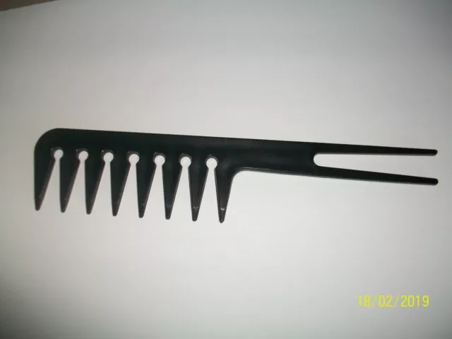 Peigne Afro Fourchette 2 Dents 8 Dents Noir Pour Cheveux Frises Permanentes