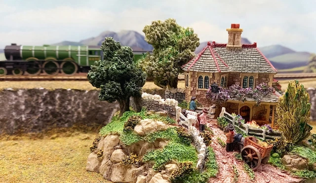 N SCALE GAUGE Model Village Railway Countryside Farming Diorama Scenery ...