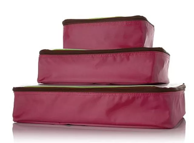 Samantha Brown Luggage  Microfiber Packing Cubes 3-pc Organizer Set - Burgundy