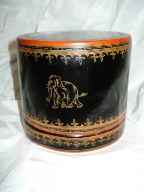 Vintage Burmese betel nut box Inner Tray Kun it Burma lacquerware