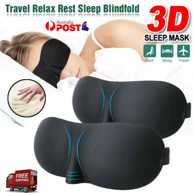 Travel Air Relax Rest Sleeping Blindfold 3D Memory Foam Padded Sleep Eyes Mask