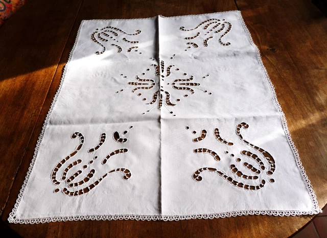 Napperon ovale vintage crochet à la main coton dentelle napperon pour table à manger 30x45cm beige et blanc (blanc