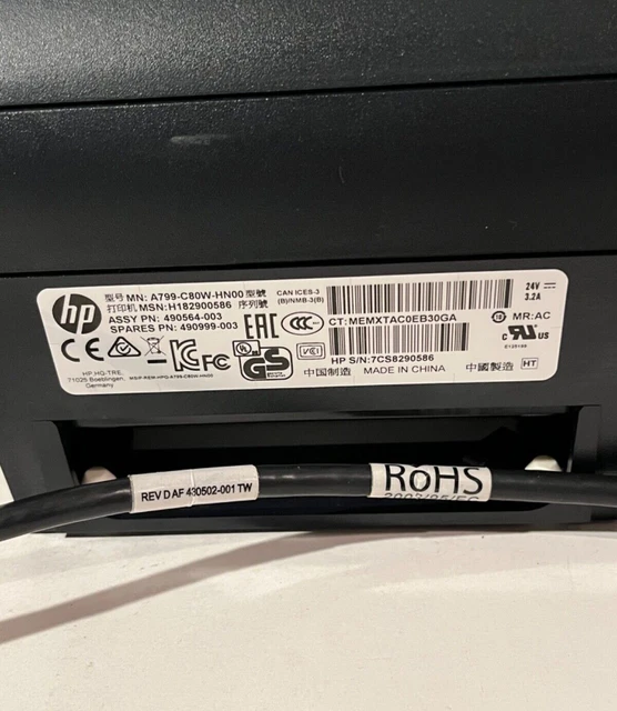 HP A799C80WHN00 POS Thermal Receipt Printer 490564003 Powered USB