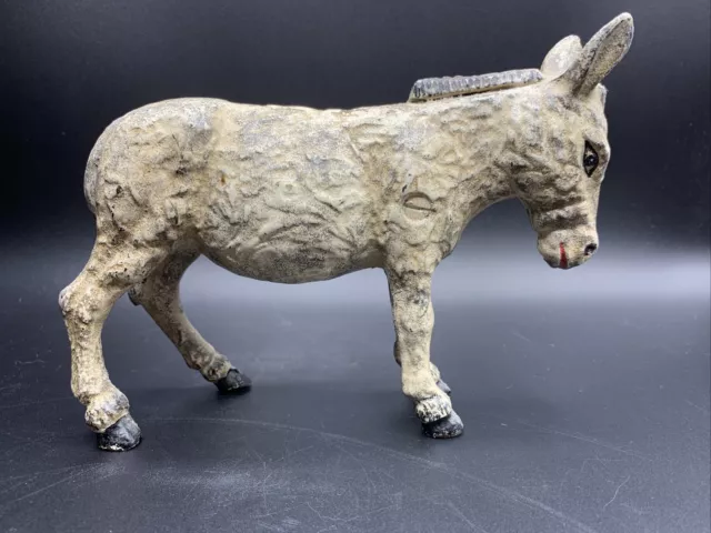 Vintage Cast Iron  2 piece Donkey Bank