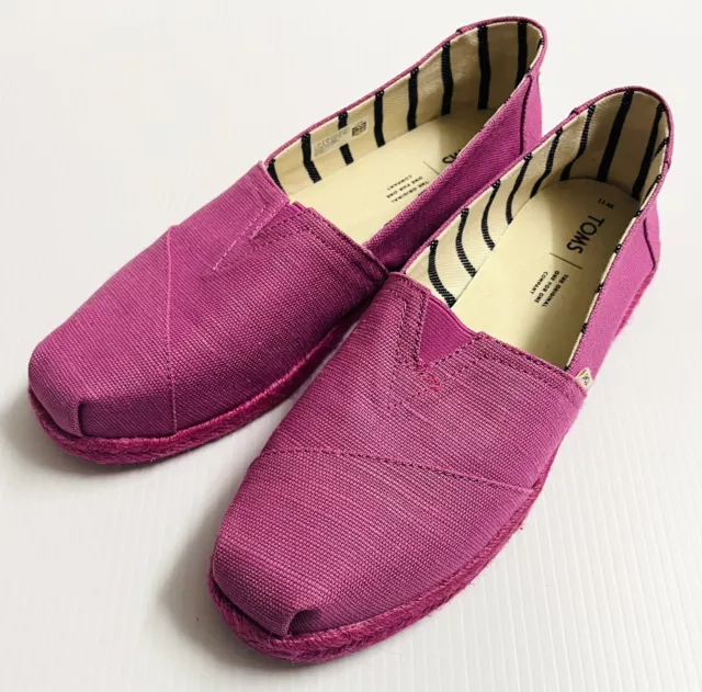 Toms Women's Size 11 EU 42.5 Pink Violet Heritage Canvas Espadrilles Shoes 3