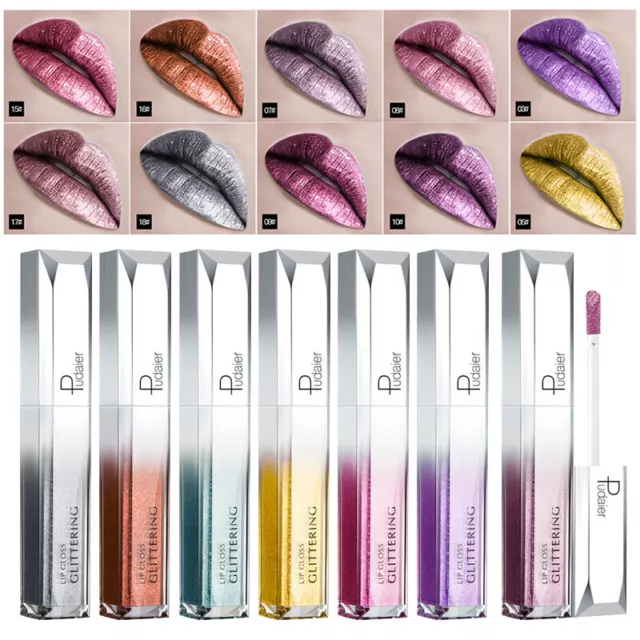 Liquido Rossetto Glitter Lucidalabbra Shimmer Diamante a Lunga Durata Idratan -