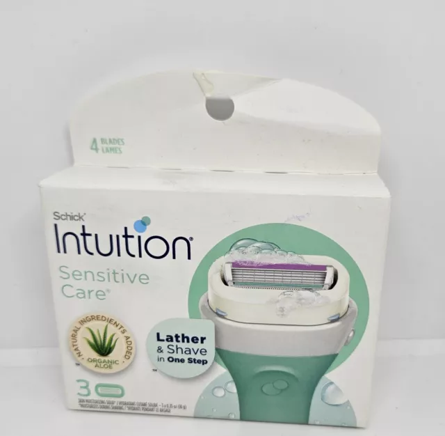 3 rellenos de afeitadora Schick Intuition piel sensible con vitamina E y aloe vera