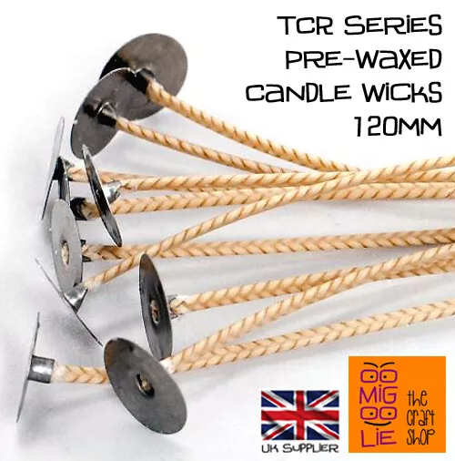 TCR Pre Waxed Candle Wicks with Sustainers 120mm Candle Craft Making from UK New