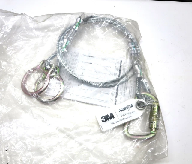 3M PRO 2190102 Tie Off Adaptor 6 Foot 1 4 Inch Cable Dual Ring W Lock 3m-pro-2190102-tie-off-adaptor-6-foot-1-4-inch-cable-dual-ring-w-lock