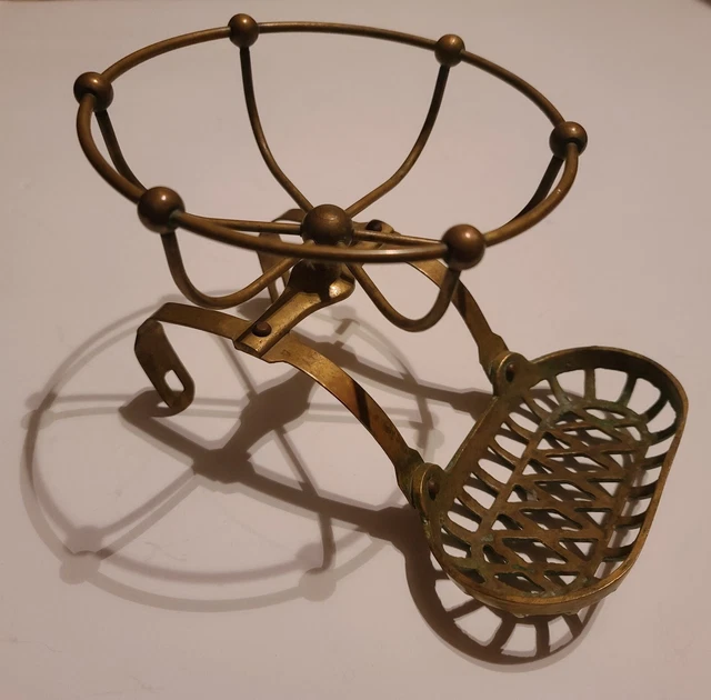 Antique Victorian Claw Foot Bathtub Sponge Soap Holder Caddy Bath Tub Brass