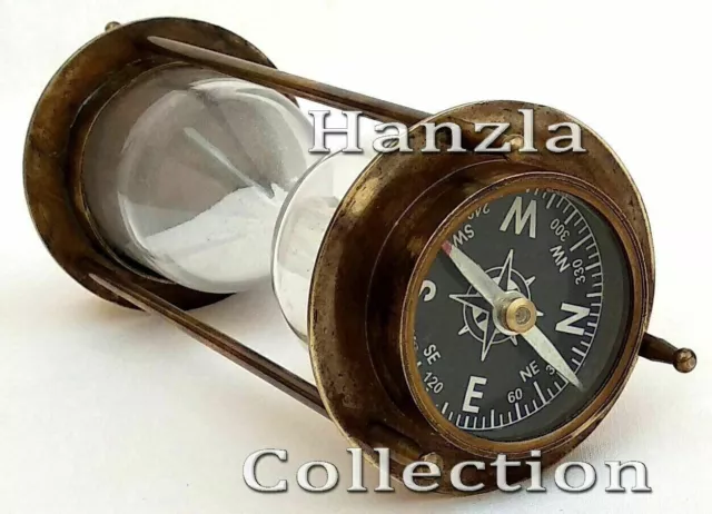 Antique Vintage Maritime Brass Sand Timer Marine Hourglass Nautical Sand Clock