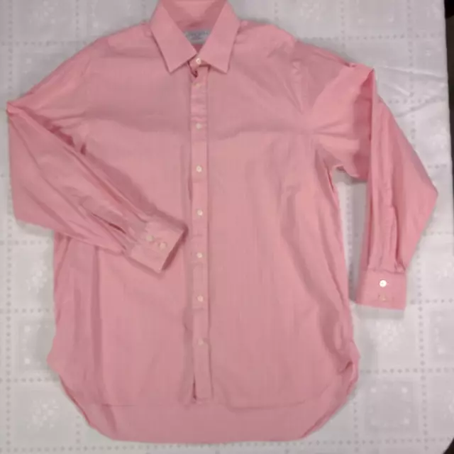 Charles Tyrwhitt Mens Dress Shirt Size 17 35 Pink Plaid Classic Fit Mint! #G98 2