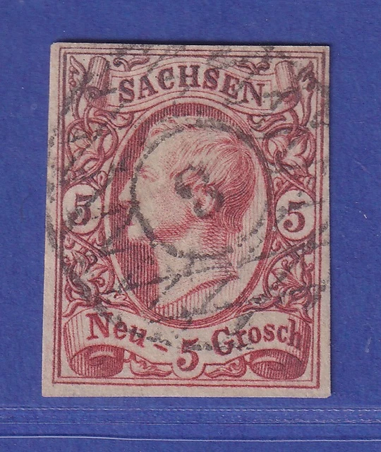 Sachsen König Johann I. 5 Ngr  Mi.-Nr.12 a a gestempelt gepr. PFENNINGER