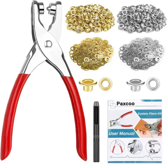 1/2-1/4" Grommet Pliers Tool Kit Punch Hole Eyelet Snap Button 1203 PCS FREE SHI
