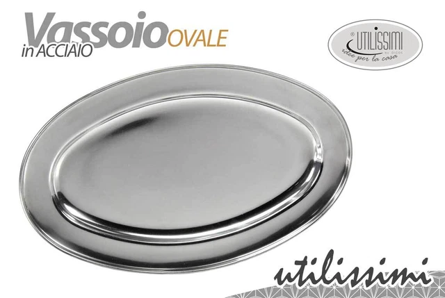 Piatto Vassoio Ovale In Acciaio Inox 35 Cm Utilissimi Cucina Qep-623967