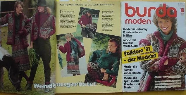 BURDA MODEN 81/10 FOLKLORE Reiter-Look Lederhose MIEDER Bauernmaler Teens 80er J